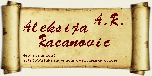 Aleksija Račanović vizit kartica
